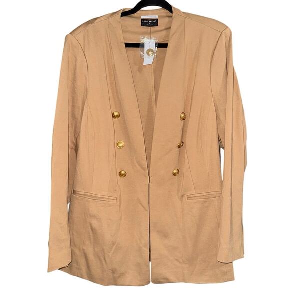 Lane Bryant Ponte Bryant Collarless Blazer NWT Tan Beige Women’s plus size 22 - Picture 7 of 8